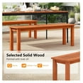 thumbnail image 6 of WDZS 47 Inch Patio Wood Bench, 2-Person Backless Bench w/Slatted Seat, Indoor Outdoor Dining Bench for Backyard, Poolside, Entryway, Porch, 6 of 9