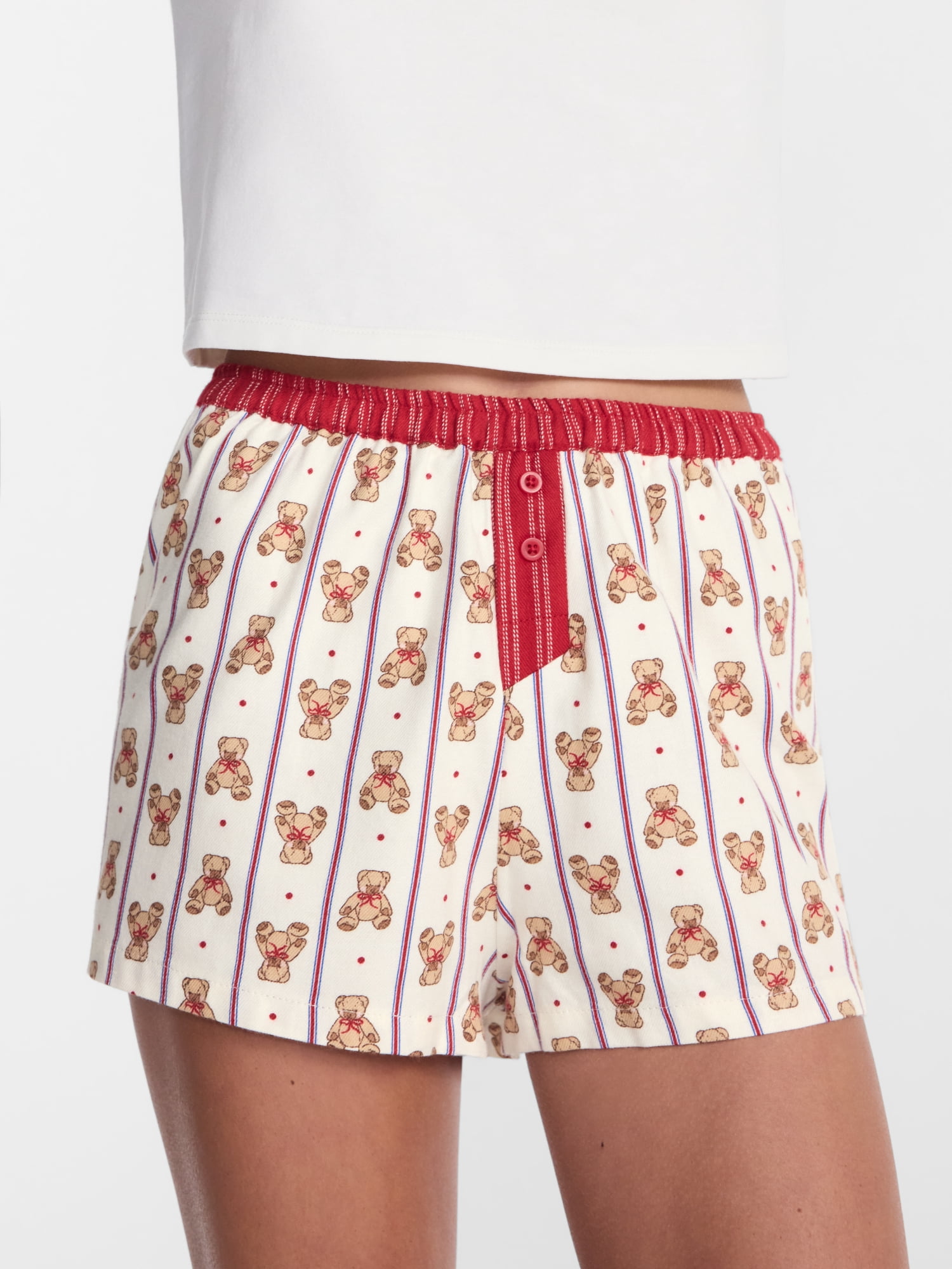 No Boundaries Print Boxer Sleep Shorts, 3" Inseam, Women's XS-XXL