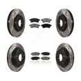 thumbnail image 1 of Transit Auto Front Rear Coated Drilled Slotted Disc Brake Rotors and Semi-Metallic Pads Kit for Car 2012-2013 Buick Verano KDS-100189, 1 of 11