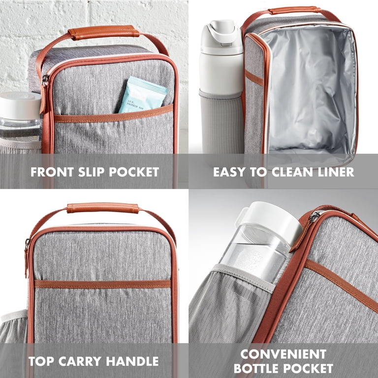 Acorn Street Vertical Insulated Lunch Bag, Gray photo 5