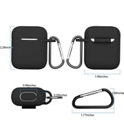 1-Pack Protective Silicone Case Cover for Apple AirPods – Shockproof Skin with Keychain Clip, Durable Anti-Slip Shell for AirPods Charging Case (1st & 2nd Gen) TIKA