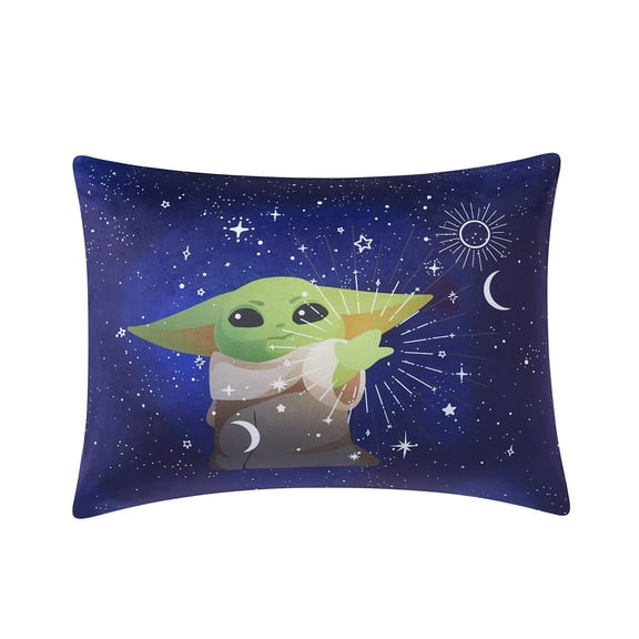 Baby Yoda Star Wars Kids Bed Pillow w/ Removable Zippered Pillowcase, 20 in x 26 in