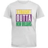 Mardi Gras Straight Outta New Orleans White Adult T-Shirt - X-Large