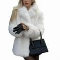 thumbnail image 2 of Womens Faux Fur Coat Winter Casual Oversized Lapel Jackets Warm Outerwear White S, 2 of 9
