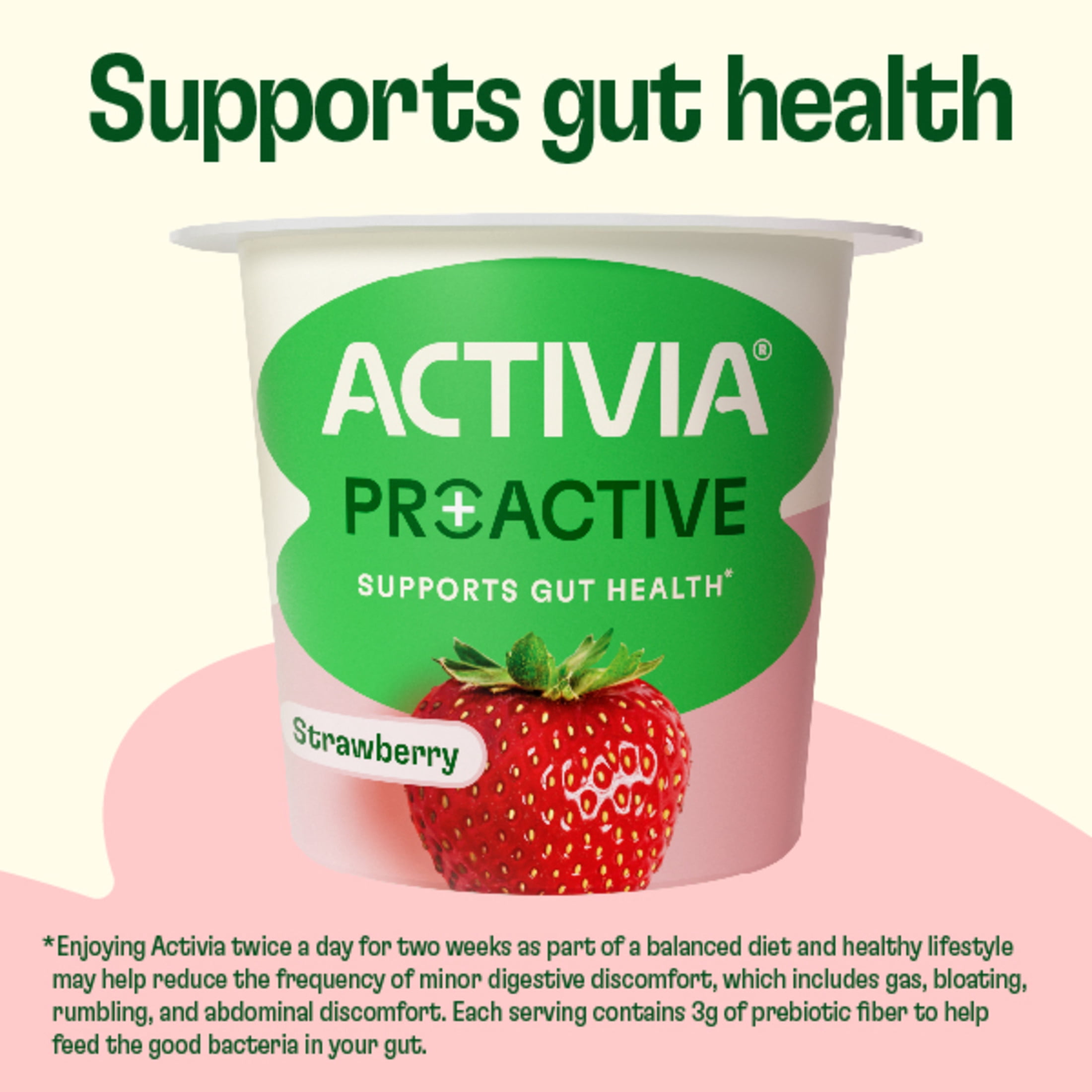 Activia Proactive Strawberry Prebiotic and Probiotic Yogurt Cups, 5.3 oz, 4 Count​
