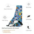 thumbnail image 3 of Daiia Cute Flat Fish Pattern Quick Dry Towel, Super Absorbent Travel Towel with Hanging Loop & Carabiner, Lightweight Compact Fast-Drying Microfiber Towel-, 3 of 8