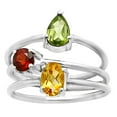 thumbnail image 3 of Natural Citrine, Peridot & Garnet 925 Sterling Silver Ring s.5 Jewelry DGR1120_E_5 R-1159, 3 of 7