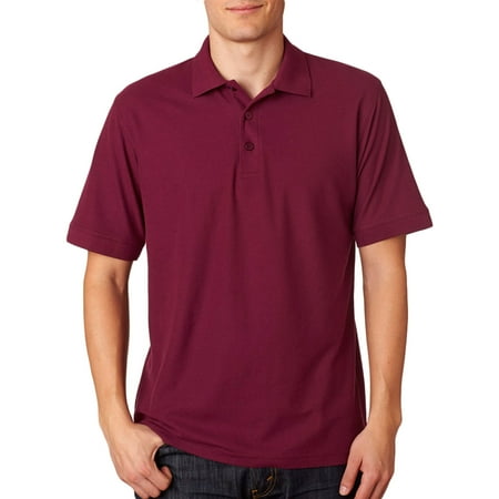 - UltraClub Mens Basic Blended Knit Collar Pique Polo shirts, Maroon, 2XL, Style, 8560