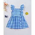 thumbnail image 3 of 2T Baby Girls Dress 3T Girls 2PCS Sleeveless Dress Toddler Girls Plaid Dress Toddler Girls Summer Floral Dress Blue, 3 of 10
