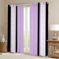 thumbnail image 2 of jejeloiu Modern Abstract Geometric Blackout Curtains Set of 2 (52x84 Each),Retro Victorian Floral Window Curtains,Purple Ruombus Stripe Curtains and Drapes For Men Women,Ultra Soft Home Decor, 2 of 6