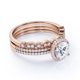 thumbnail image 3 of JeenMata Anillo de Bodas de Tres Diamantes y Moissanita de Corte Redondo Clásico de 1,5 Quilates Engastado en Oro Rosa de 10 K, 3 of 6