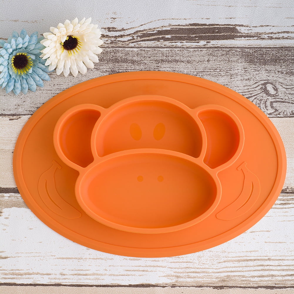 Silicone Plate Children's Silicone NonSlip Feeding Plate Onepiece