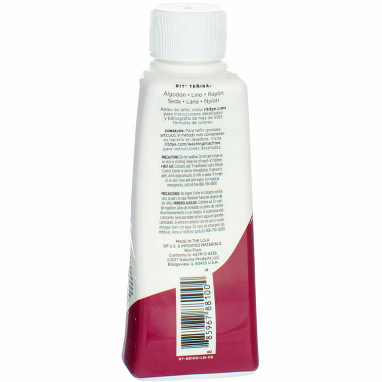 Rit Dye – 8 Oz. Liquid Fabric Dye for Clothing, Décor, and Crafts – Wine  with Color Fixative