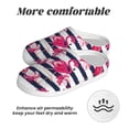 thumbnail image 6 of Lsque Dark Blue Stripes and Flamingos Pattern Womens Comfort Cotton on Scuff With Memory Foam and Anti-skid Sole Slipper-44/45, 6 of 7