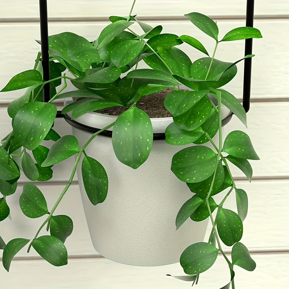 1 Set Adjustable Hanging Planters - Metal Wall Mounted Plant Holder with 3 Plastic Planter Pots for Indoor Herb Garden, Herb Planter Indoor, Balcony Planters & Window Plant Hanger
