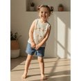 thumbnail image 4 of Loicainy 2Pcs Baby Toddler Girl Summer Outfits 6 12 18 24 Months 2T 3T 4T Sleeveless Bow Front Tank Tops + Denim Shorts Set Kids Clothes, 4 of 9