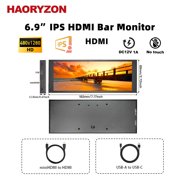 Portable Strip Display 6.9-inch Ultra-thin Bar Monitor 480x1280 IPS Display HDMI & USB-C Powered Secondary Screen for PC Case Aida64 Raspberry Pi Laptop Dashboard