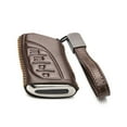 thumbnail image 2 of Vitodeco Genuine Leather Smart Key Fob Case Compatible with Lexus ES, Lexus UX, Lexus NX, Lexus GX, Lexus LX 600 (4-Button, Brown), 2 of 6