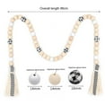 thumbnail image 6 of Yirtree Farmhouse Beads 34in Wood Bead Garland with Tassels Rustic Country Decor Prayer Boho Beads Big Wall Hanging Decor, 6 of 8