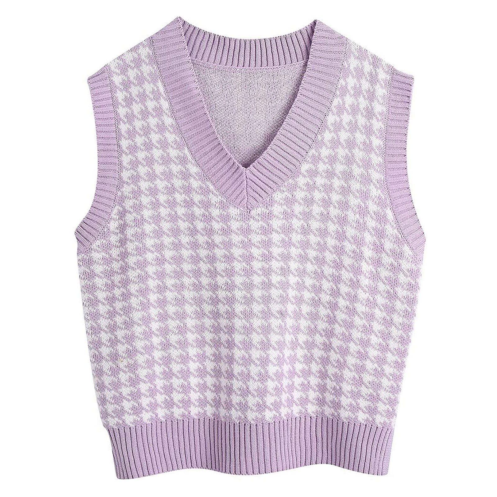 purple sleeveless jumper