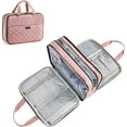 thumbnail image 1 of Women Toiletry Bag Travel Makeup Bag Stand Up Cosmetic Bag Pink, 1 of 5