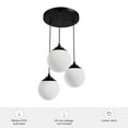 thumbnail image 7 of Hunter - Hepburn 3-light Matte Black, Medium Size Cluster Light, Dimmable, Mid Century Modern Style, Round Shaped, for Bedrooms, Dining, Living Rooms - 19757, 7 of 7