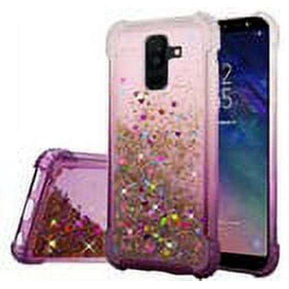 GSA Liquid Glitter Gradient Candy Case for Samsung Galaxy A6 - Purple/Clear