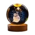 thumbnail image 3 of Lámpara de proyección de luz nocturna con bola transparente de 6 cm, decoración de mesa, base de madera romántica para dormitorio, sala de estar, versátil y duradera gato obeso, 3 of 8