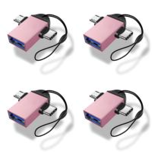 Adaptador convertidor OTG 2 en 1 Micro USB macho a USB3.0 hembra (oro rosa)