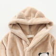 thumbnail image 4 of Gibobby Kids Soft Coral Fleece Bathrobe,Warm Hooded Sleep Robe with Waist Belt,Cute Cartoon Design,for Toddlers Children 2-12Y,Multi-Use Lounge Wear Kids Toddler Pajamas,Brown,Size 13-14T, 4 of 6
