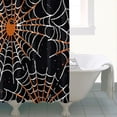thumbnail image 4 of Halloween Spider Webs with Orange Spiders Shower Curtain 84"x72" ,Bathroom Decorative Shower Curtains Set with 12 Hooks,Modern Waterproof Washable Shower Curtain, 4 of 6