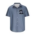 thumbnail image 4 of Mefallenssiah Mode Hommes Confortable Impression Manches Courtes Col Chemise Chemisier, 4 of 4