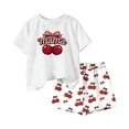 thumbnail image 4 of Cethrio Girls Summer Outfit Sets 2 Piece, Short Sleeve Crew Neck Soft Kids' Clothing Sets White Size 9-10 T, 4 of 5