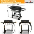 thumbnail image 2 of 4-Burner Propane Gas Grill with Cast Iron Grates, 302 Sq. In. BBQ Grilling Space, Foldable Side Shelves for Portable Outdoor Patio Camping, Black, 2 of 7