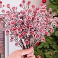 thumbnail image 3 of Holly Berry Flores Falsas Planta 10 Piezas para Selecciones Y Árboles Navidad, 3 of 9