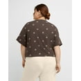 thumbnail image 2 of Hanes Originals Womens Cotton Boxy Plus Sizes Rolled Short Sleeves T-Shirt, 2 of 4