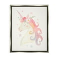 thumbnail image 3 of Stupell Industries Charming Unicorn Smiling Flower Crown Stars Design Graphic Art Luster Gray Floating Framed Canvas Print Wall Art, Design by Victoria Barnes, 3 of 5
