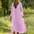 thumbnail image 4 of LIaqionyy Womens Long Sleeve Maxi Dress Casual V Neck Loose Flowy Summer Beach Vacation Dresses with Pocket, 4 of 7