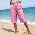 thumbnail image 6 of Women's Soft Fabric Casual Elastic Waist A-Line Shorts With Pockets, Tummy Control Mid-Rise Pull On Shorts, Cool Daily Wear For Walking, Errands, Travel, Ladies Solid | TruBelle,Hot Pink 3XL, 6 of 9
