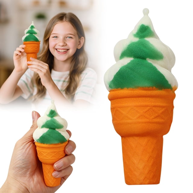 Ice Cream Squishy Toys Squishy Treats Fidget Toys ,Slow-Rising Sensory Decompression Toy Soft PU Fidget Toy for Stress Relief Fun Desktop & Travel Accessory