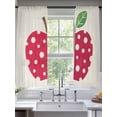 thumbnail image 2 of Red Apples Sheer Curtains 63 Inch Length 2 Panels for Living Room, Watercolor Botanical Modern Abstract Art Voile Kitchen Curtain Set, Luxury Privacy Drapes Window Treatment for Bedroom, 2 of 7