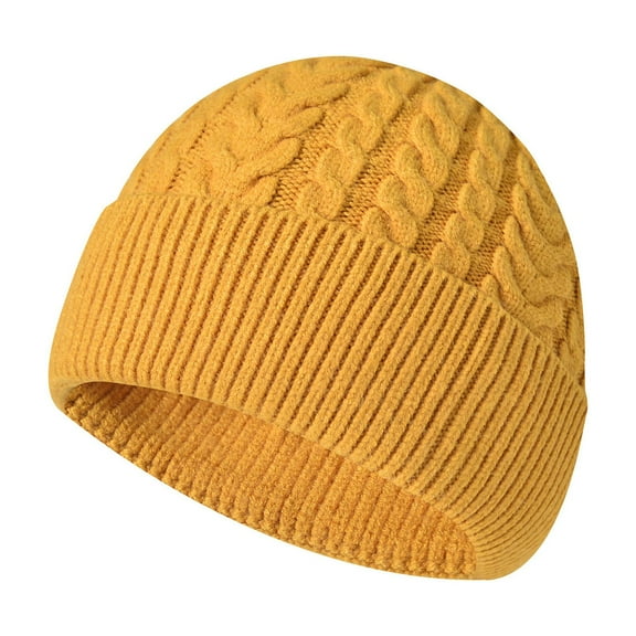 Hauaitttt Winter Knitting Thickened Warm Knitted Hat Female Face Show Small Ear Protector Cold Hat Casual Pullover Hat Extra Large Winter Hats for Men Large Winter Hats for Men 1 Caps Ski Cab Boys