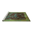 thumbnail image 2 of Ahgly Company Machine Washable Indoor Round Oriental Turquoise Blue Asian Inspired Area Rugs, 7' Round, 2 of 4