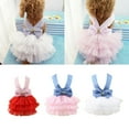 thumbnail image 4 of Flmtop Pet Tutu Mode Chien Rayé Noeud Sangles Tulle Robe Été Chiot Vêtements 3, 4 of 9