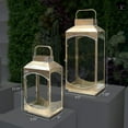 thumbnail image 3 of Feylan Gold Iron Glass Lanterns (Set of 2), 3 of 4