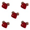 thumbnail image 1 of Sonducket Bufanda Bebé Invierno Cálido Kit Delicada Elasticidad Clima Frío Manoplas Versátiles Lindo Pompón Top Sellado marrón pom bola Type1 NO1, 1 of 6