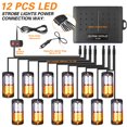 12 Pieces Emergency Lights STF9 for Vehicles Truck Strobe Lights Flush