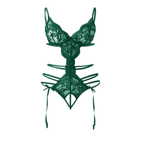 Women s Lingerie Snap Crotch Deep V Teddy Lace Push up Bodysuit Underwear Women