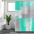 thumbnail image 3 of Green Shower Curtain, Watercolor Green Contemporary Brush Strokes Oil Painting Abstract Geometric Bathroom Curtain Bathtub Decor Waterproof Fabric with 12 Hooks, 3 of 6