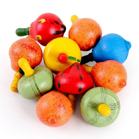JOYFEEL Clearance 2019 Novelty Educational Wooden Toy Fruit Gyro Spinning Peg-Top Spinner Classic Gift Best Toy Gifts for Children (Best Spin Playlist 2019)
